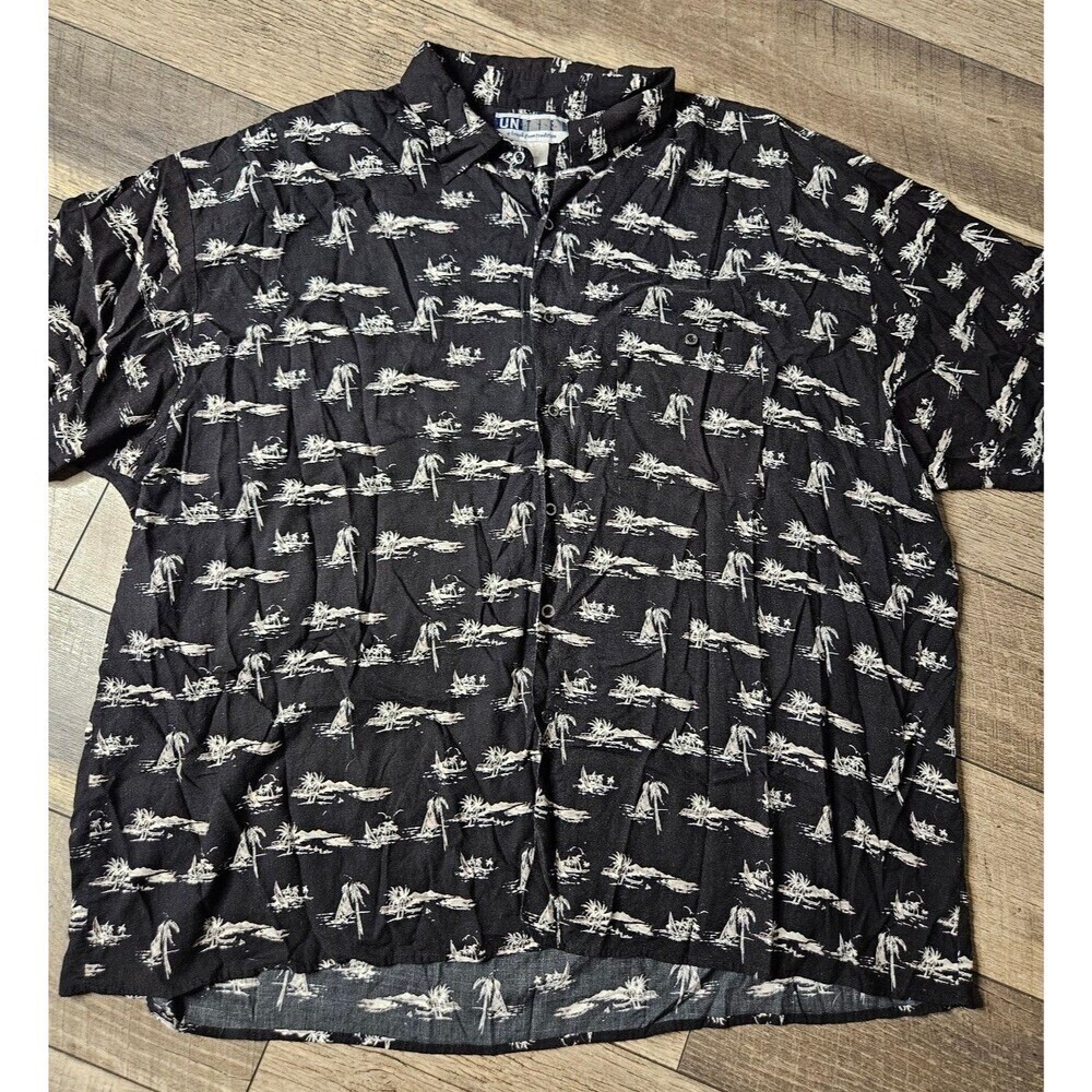 Untied Vintage Hawaiian Shirt Palm Tree 3X
